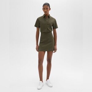 NWOT Theory A Line Dress in Good Linen Dark Olive
